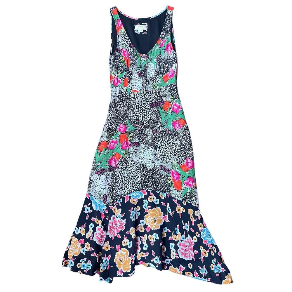 Maeve by Anthropologie Violette Floral Sleeveless Fit Flare Midi Dress - Size 0 - Picture 5 of 15